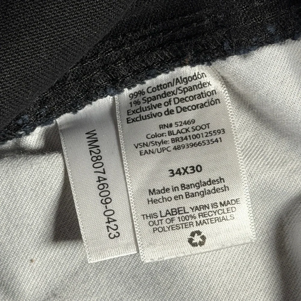 Brahma Mens Carpenter Pants 34x30 Black Soot Utility Workwear Straight Leg